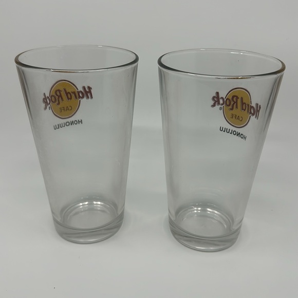 HARD ROCK CAFE HONOLULU GLASS SET OF TWO - Picture 4 of 8